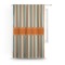 Orange & Blue Stripes Curtain With Window and Rod