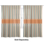 Orange & Blue Stripes Curtain Panel - Custom Size