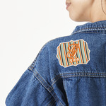 Orange & Blue Stripes Large Custom Shape Patch (Personalized)