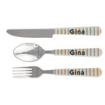 Orange & Blue Stripes Cutlery Set (Personalized)