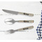 Orange & Blue Stripes Cutlery Set - w/ PLATE