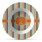 Orange & Blue Stripes Plastic Bowl - Microwave Safe - Composite Polymer (Personalized)