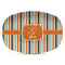 Orange & Blue Stripes Microwave & Dishwasher Safe CP Plastic Platter - Main