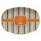 Orange & Blue Stripes Plastic Platter - Microwave & Oven Safe Composite Polymer (Personalized)