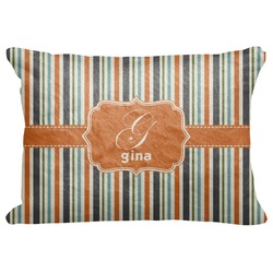 Orange & Blue Stripes Decorative Baby Pillowcase - 16"x12" (Personalized)