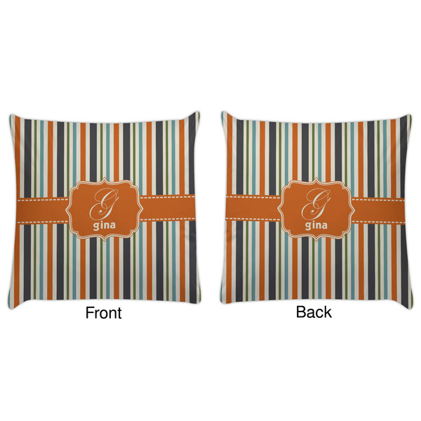 Orange & Blue Stripes Decorative Pillow Case - Approval
