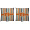 Orange & Blue Stripes Decorative Pillow Case - Approval