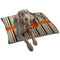 Orange & Blue Stripes Dog Bed - Large LIFESTYLE