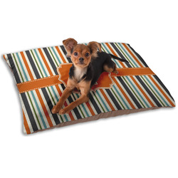 Orange & Blue Stripes Dog Bed - Small w/ Name and Initial