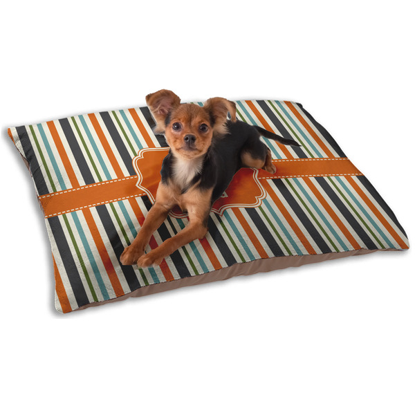 Orange & Blue Stripes Dog Bed - Small LIFESTYLE