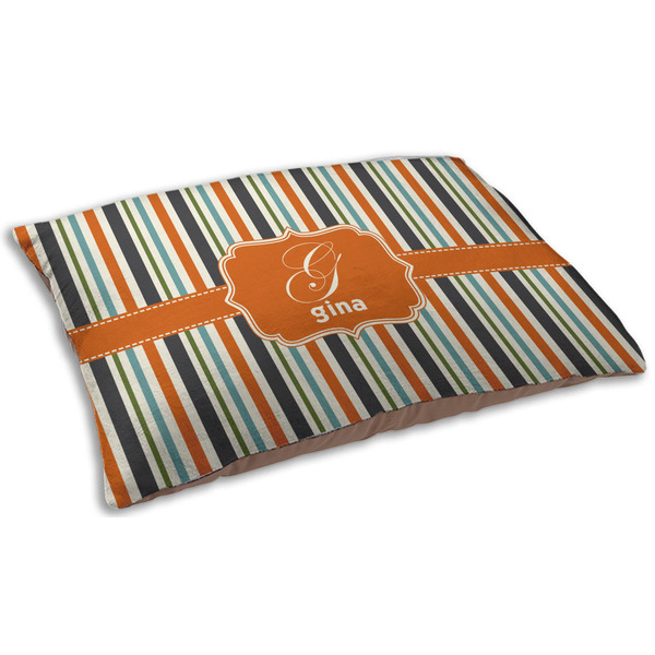 Orange & Blue Stripes Dog Beds - SMALL