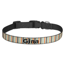 Orange & Blue Stripes Dog Collar (Personalized)