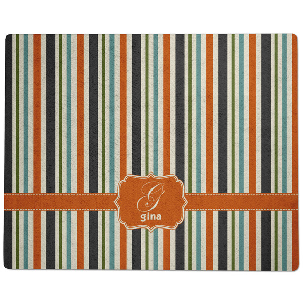 Orange & Blue Stripes Dog Food Mat - Large without Bowls