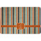 Orange & Blue Stripes Dog Food Mat w/ Name and Initial