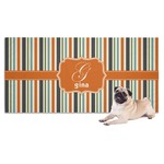 Orange & Blue Stripes Dog Towel (Personalized)