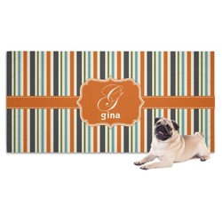 Orange & Blue Stripes Dog Towel (Personalized)