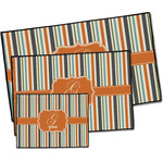 Orange & Blue Stripes Door Mat (Personalized)