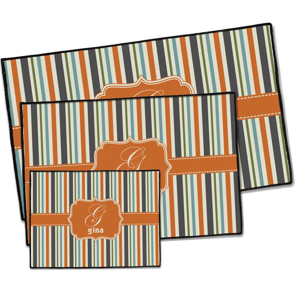 Orange & Blue Stripes Door Mats - PARENT MAIN