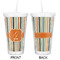 Orange & Blue Stripes Double Wall Tumbler with Straw - Approval
