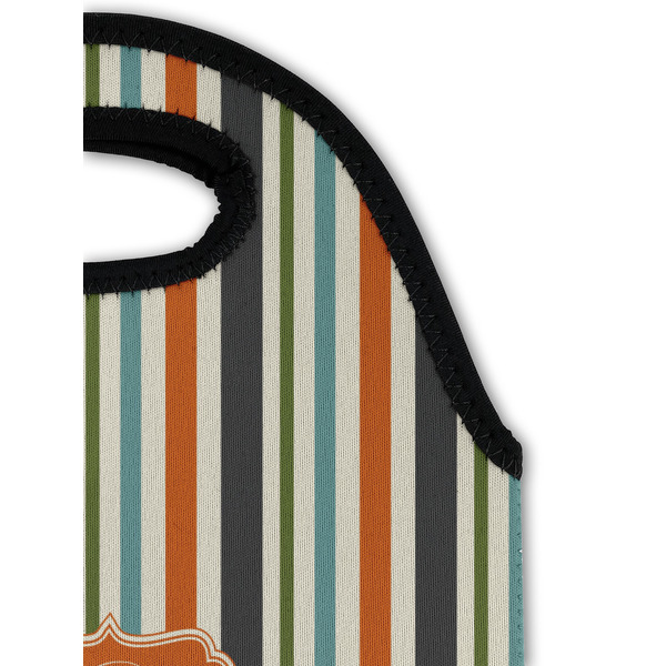 Orange & Blue Stripes Double Wine Tote - Detail 1 (new)