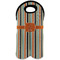 Orange & Blue Stripes Wine Tote Bag (2 Bottles) (Personalized)
