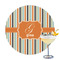 Orange & Blue Stripes Drink Topper - Large - Single with Drink