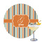 Orange & Blue Stripes Printed Drink Topper (Personalized)