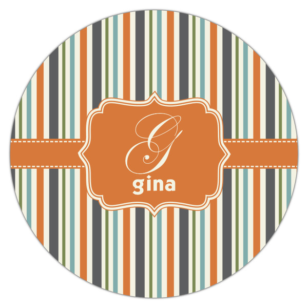 Orange & Blue Stripes Drink Topper - Medium - Single