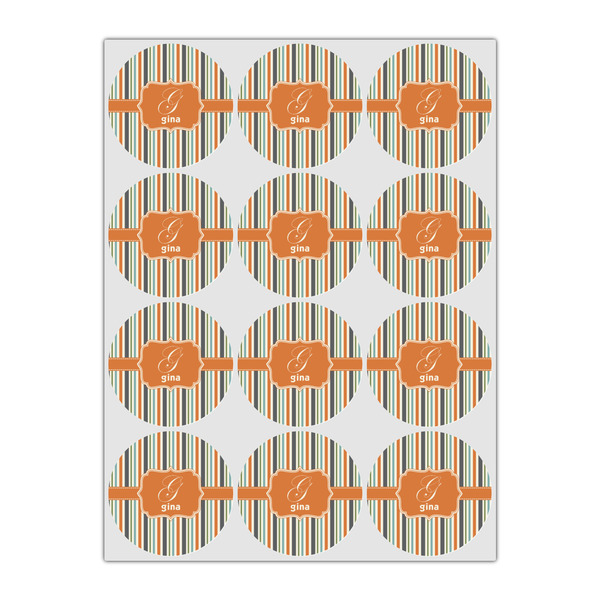 Orange & Blue Stripes Drink Topper - Small - Set of 12