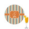 Orange & Blue Stripes Printed Drink Topper - 2.15" (Personalized)