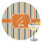 Orange & Blue Stripes Drink Topper - XLarge - Single with Drink