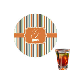 Orange & Blue Stripes Printed Drink Topper - 1.5" (Personalized)