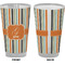 Orange & Blue Stripes Pint Glass - Full Color - Front & Back Views