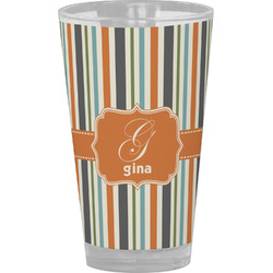 Orange & Blue Stripes Pint Glass - Full Color (Personalized)