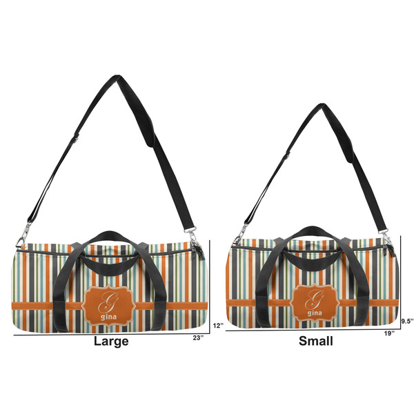 Orange & Blue Stripes Duffle Bag Small and Large