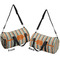 Orange & Blue Stripes Duffle bag small front and back sides