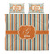Orange & Blue Stripes Duvet Cover Set - King - Alt Approval
