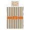 Orange & Blue Stripes Duvet Cover Set - Twin - Alt Approval