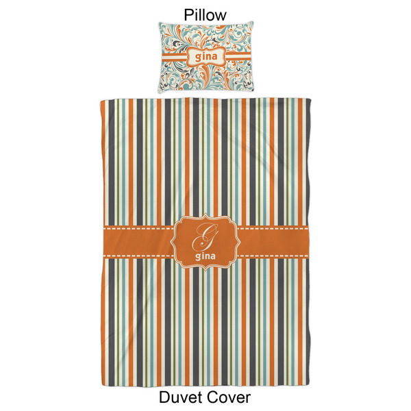 Orange & Blue Stripes Duvet Cover Set - Twin XL - Approval