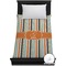 Orange & Blue Stripes Duvet Cover - Twin (Personalized)