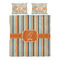 Orange & Blue Stripes Duvet cover Set - Queen - Alt Approval