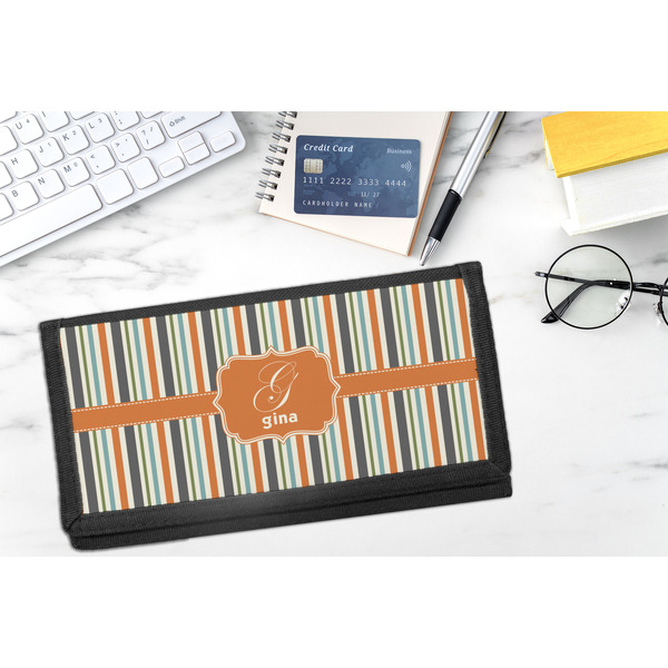 Orange & Blue Stripes DyeTrans Checkbook Cover - LIFESTYLE