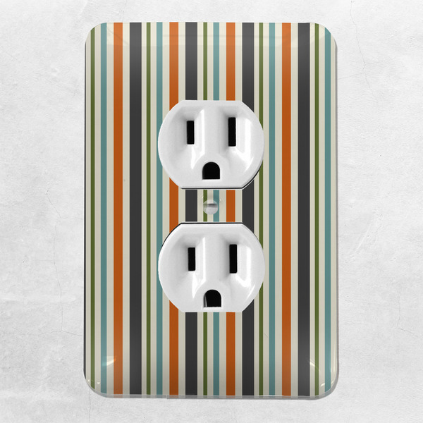 Orange & Blue Stripes Electric Outlet Plate - LIFESTYLE