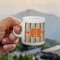 Orange & Blue Stripes Espresso Cup - 3oz LIFESTYLE (new hand)