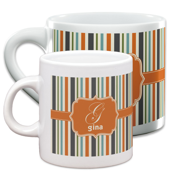 Orange & Blue Stripes Espresso Mugs - Main Parent