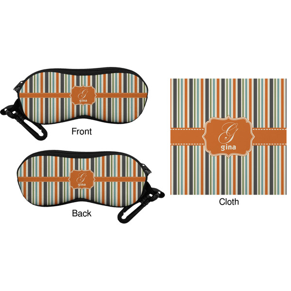 Orange & Blue Stripes Eyeglass Case & Cloth (Approval)