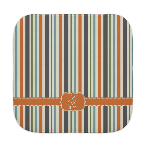 Custom Orange & Blue Stripes Face Towel (Personalized)