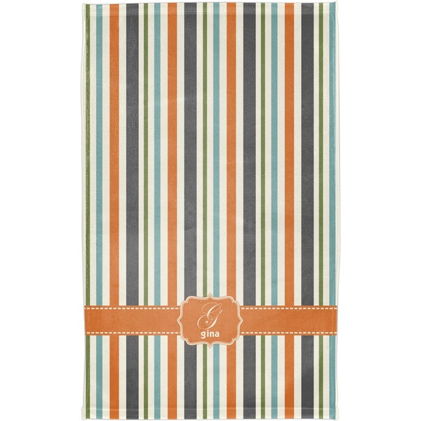 Orange & Blue Stripes Finger Tip Towel - Full View