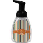 Orange & Blue Stripes Foam Soap Bottle - Black (Personalized)