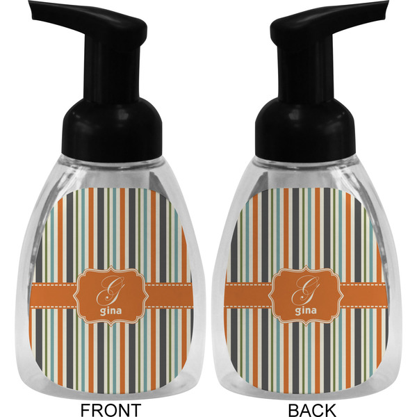 Orange & Blue Stripes Foam Soap Bottle (Front & Back)